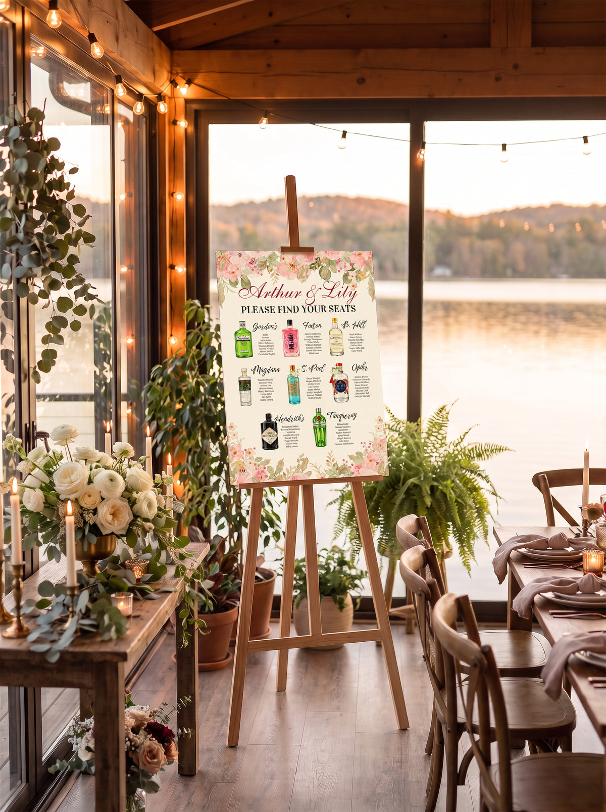 Personalised Gin Bottle Table Plan