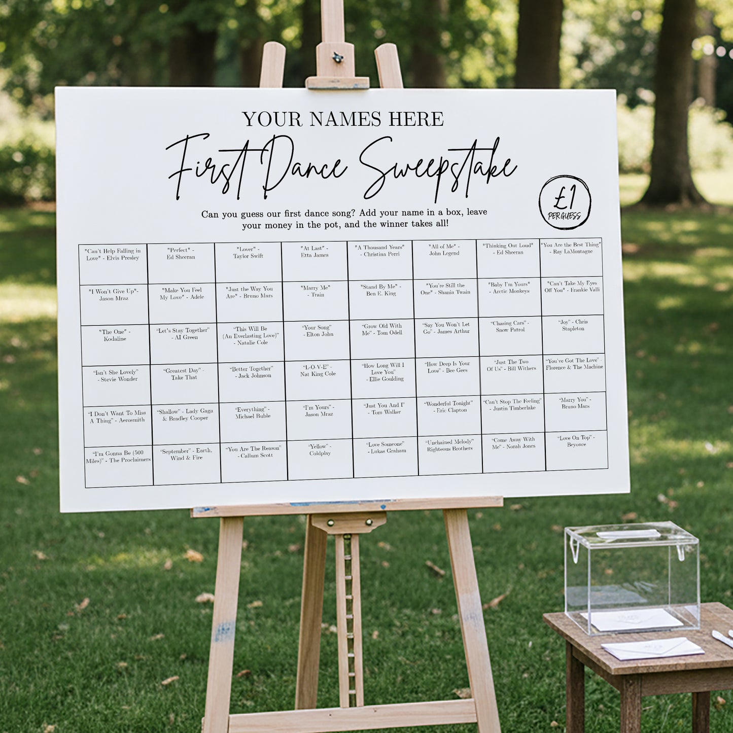 Personalised Wedding First Dance Sweepstake Dry Erase Board