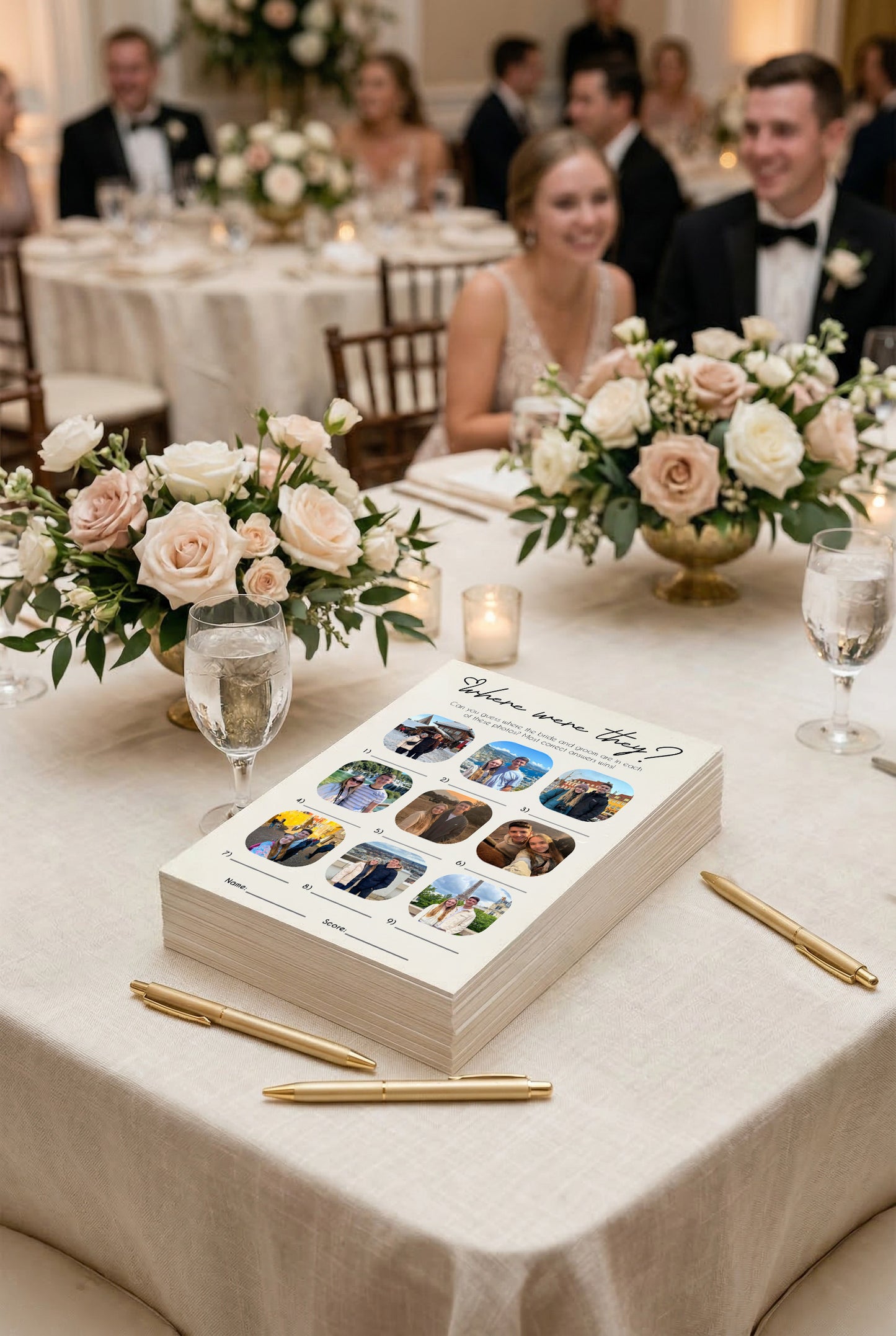 Personalised "Where Were They?" Photo Cards Wedding Game