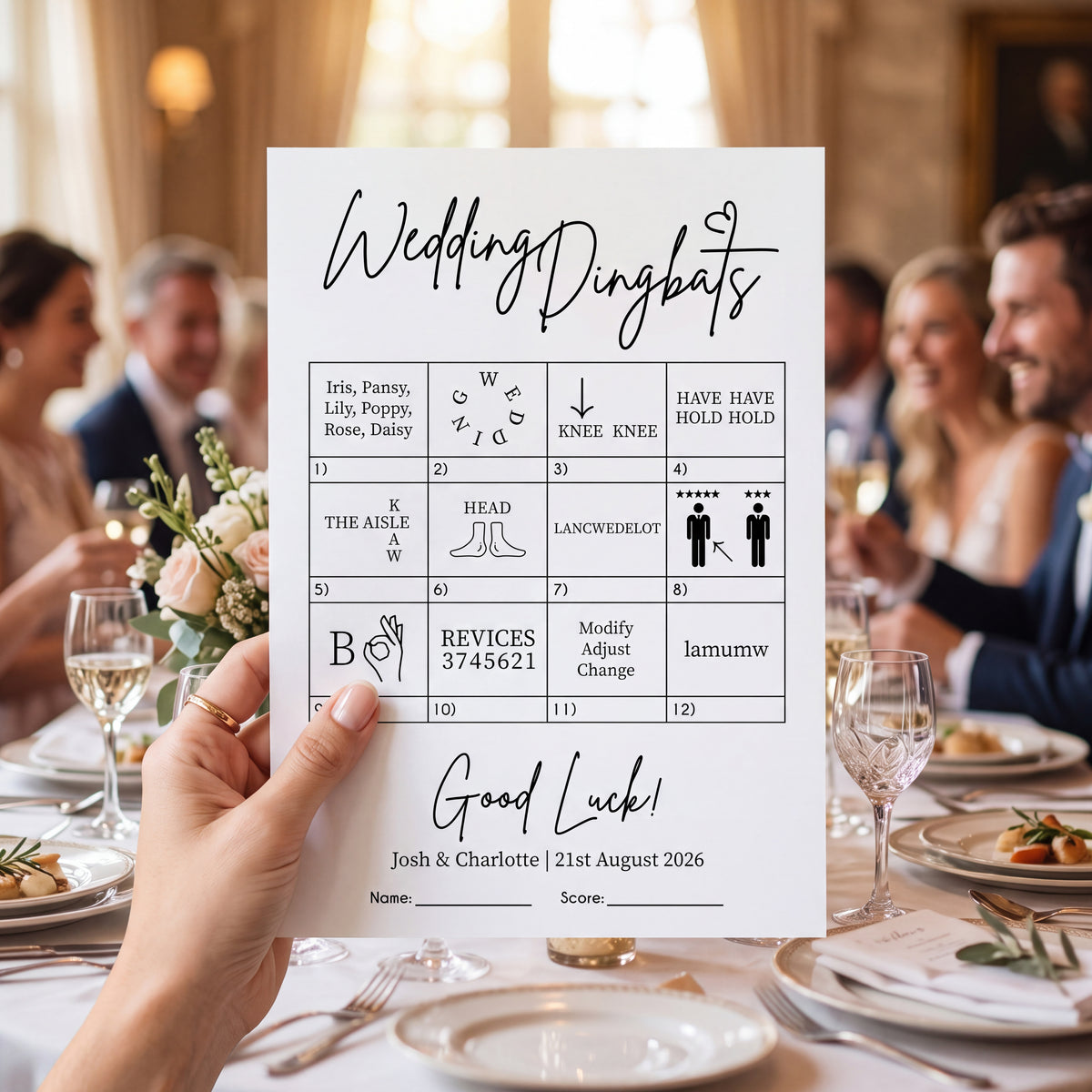 Personalised Wedding Dingbats Game