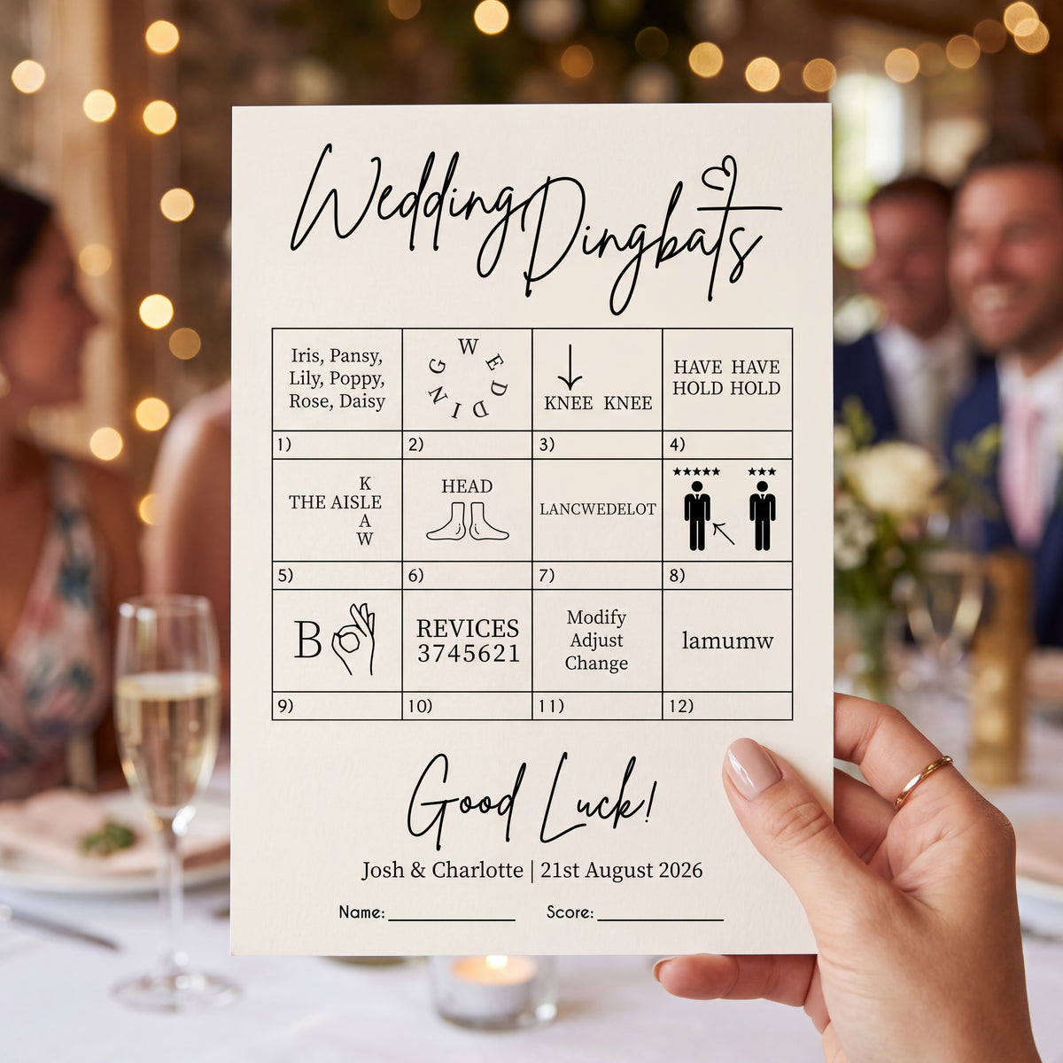 Personalised Wedding Dingbats Game