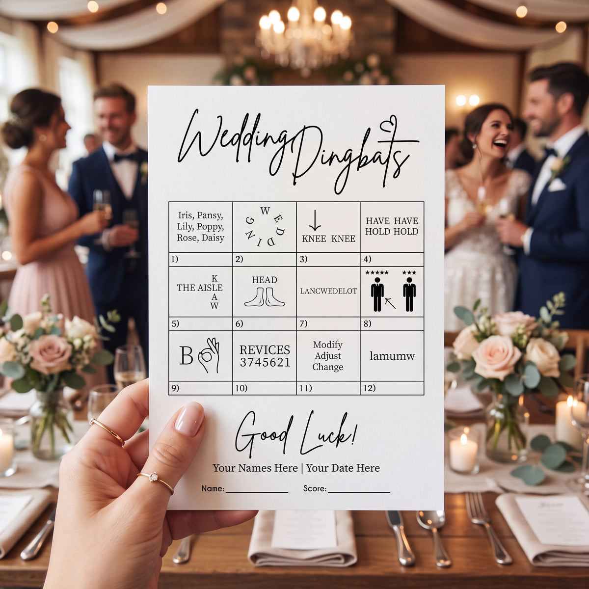 Personalised Wedding Dingbats Game
