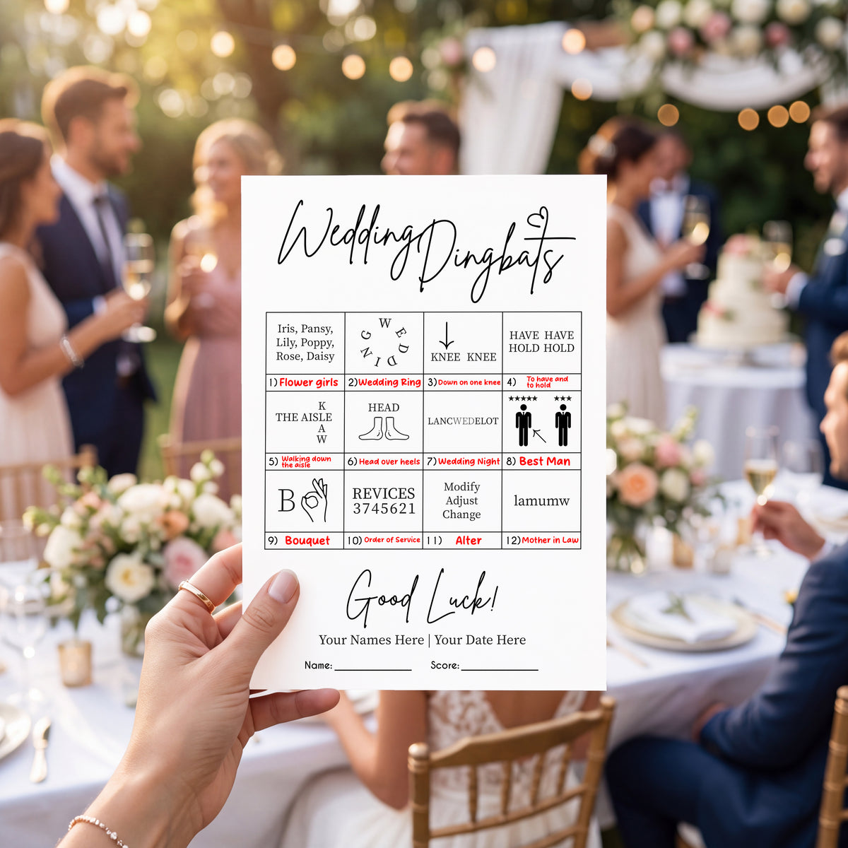 Personalised Wedding Dingbats Game