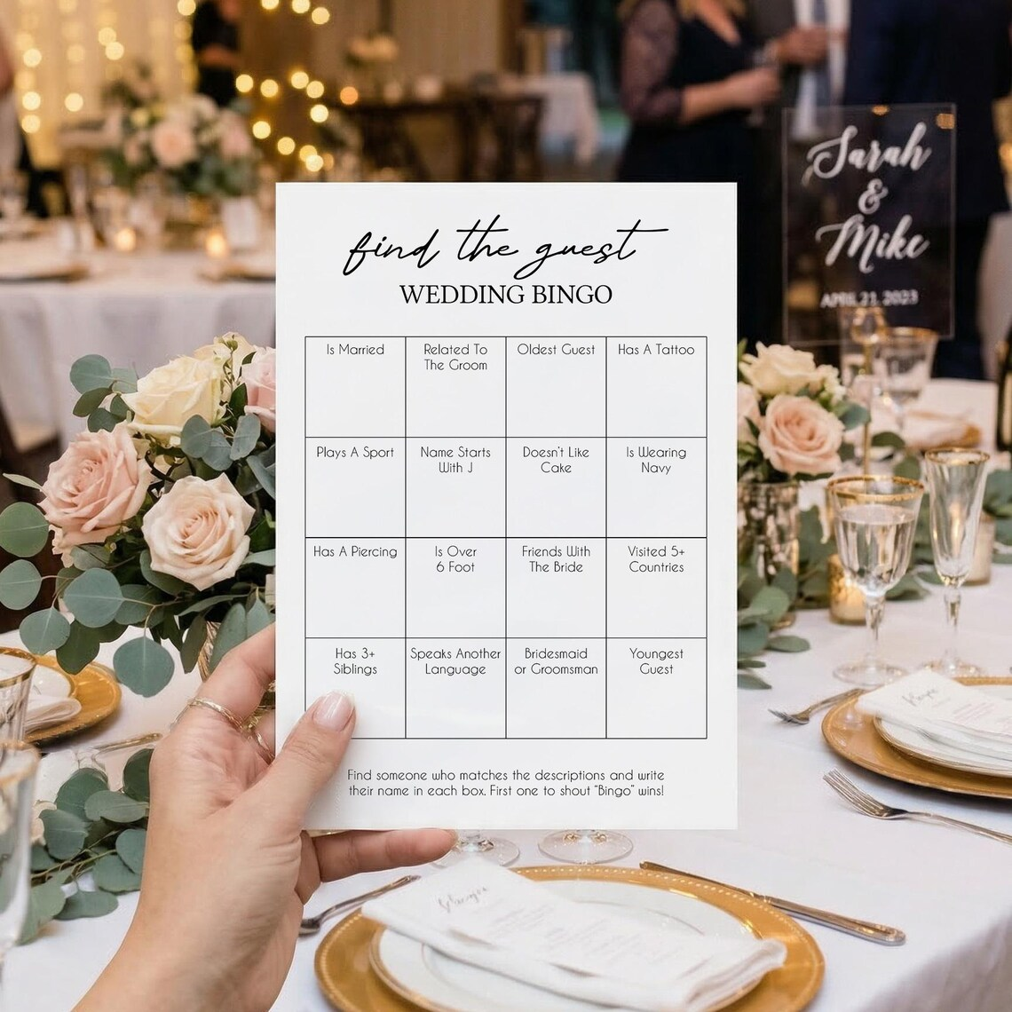 Personalised Wedding Bingo Game