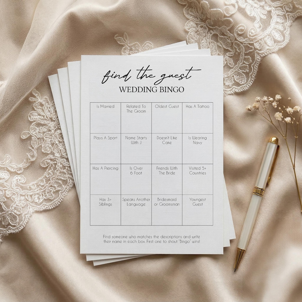 Personalised Wedding Bingo Game