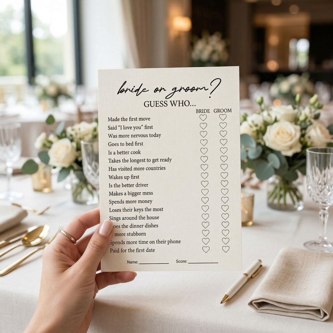 Personalised Wedding Guess Who Game