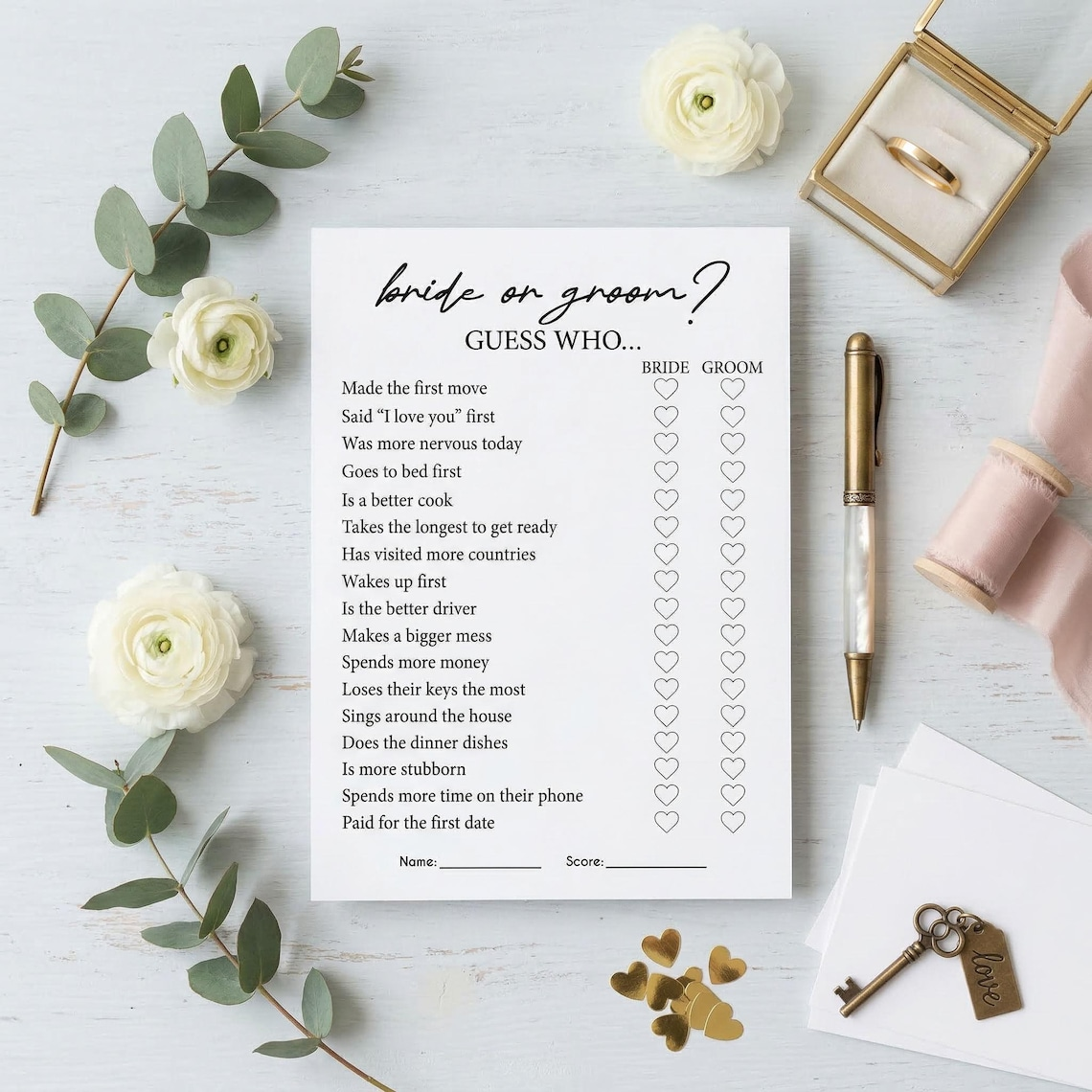 Personalised Wedding Guess Who Game