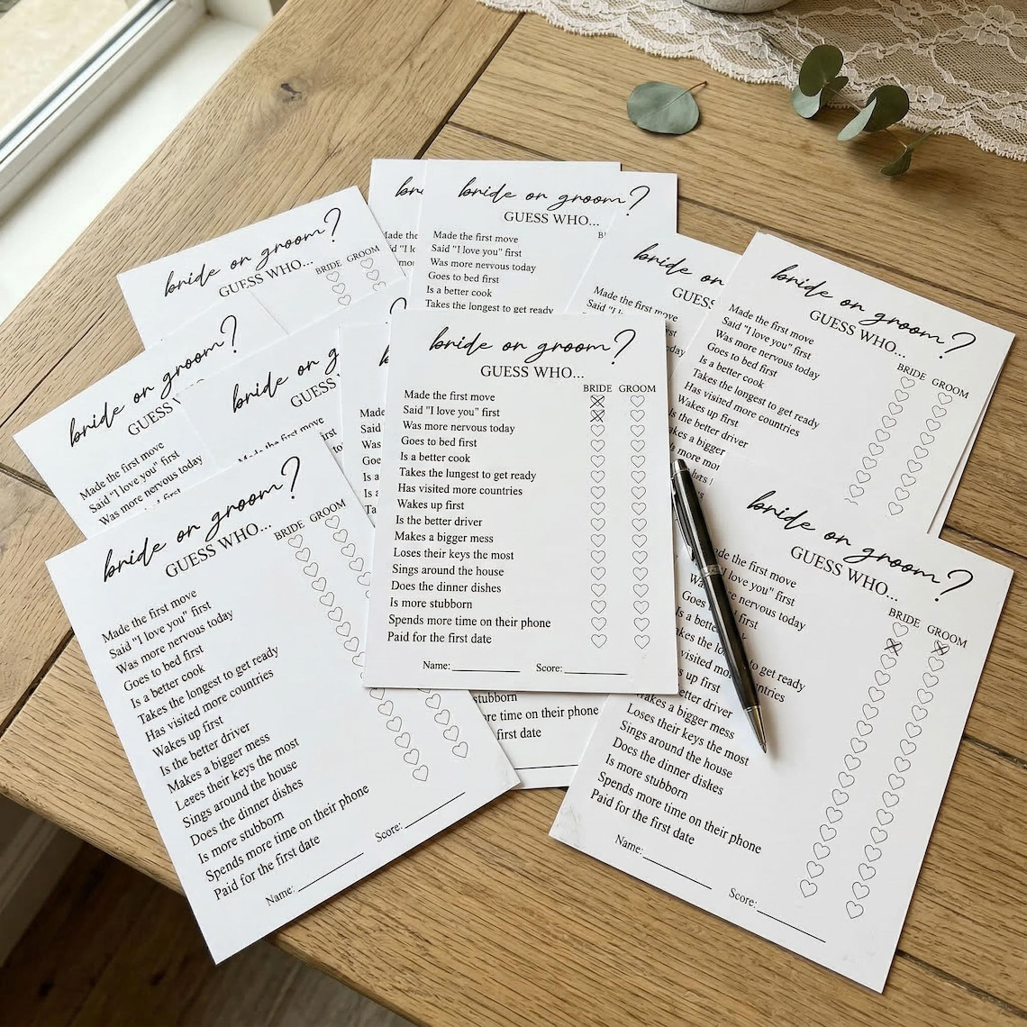 Personalised Wedding Guess Who Game