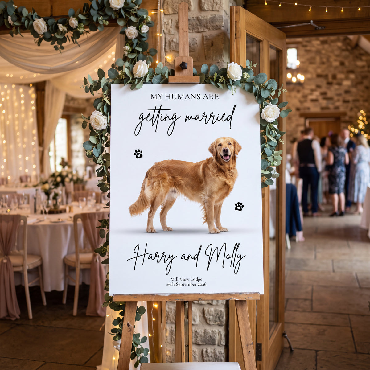 My Humans Are Getting Married Wedding Sign | Pet Wedding Welcome Sign