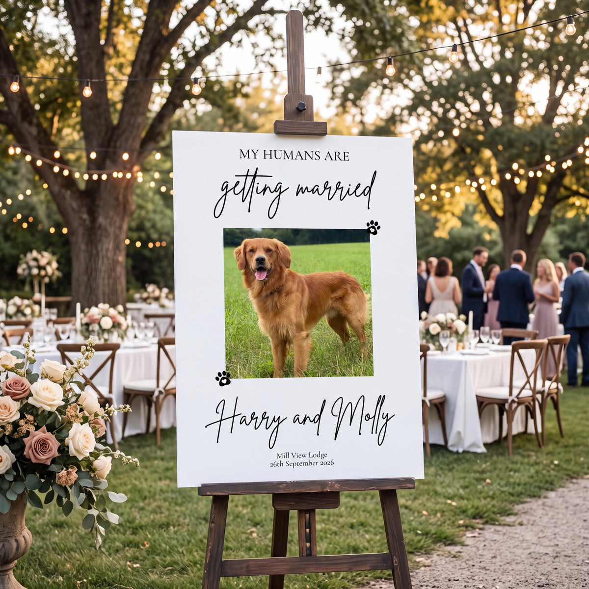 My Humans Are Getting Married Wedding Sign | Pet Wedding Welcome Sign