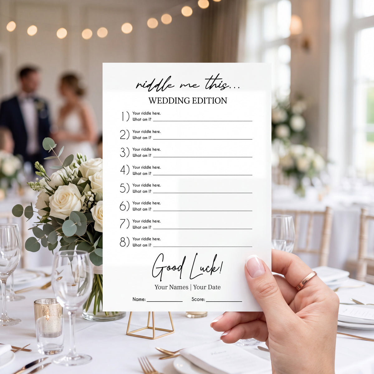 Personalised Wedding Riddles Game